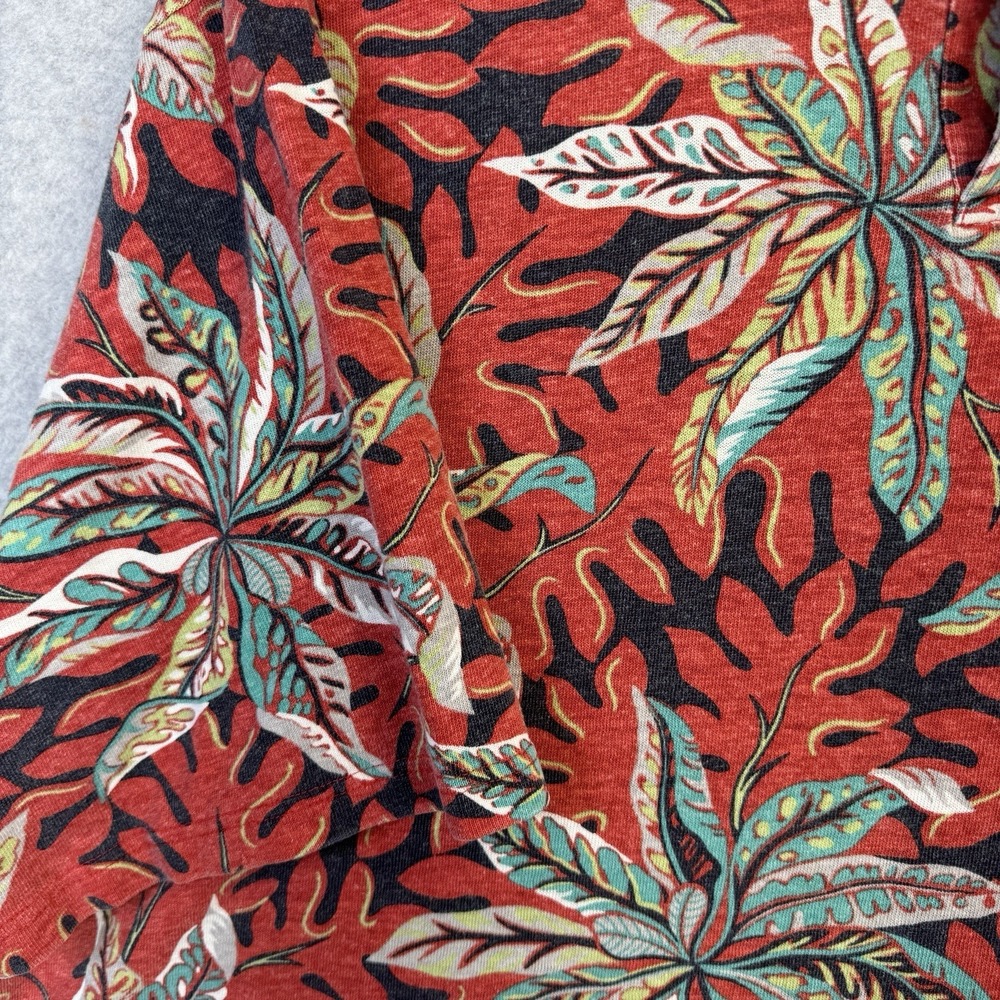 VTG Polo Sport Ralph Lauren 2XLT Red Tropical Leaf Shirt 60% Hemp 40% Cotton - Picture 3 of 16